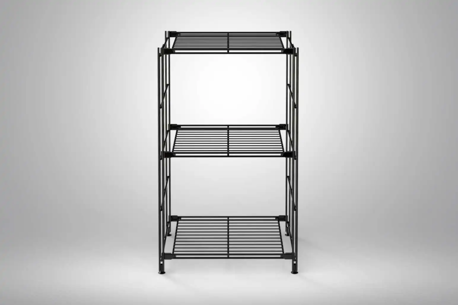 BIII Regal  in schwarz mit 3 Gitterböden 80x46x38 cm