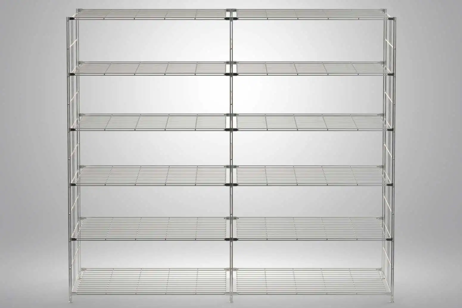 BIII Metall Regal mit 12 Gitterböden 190x210x38 cm Chrom