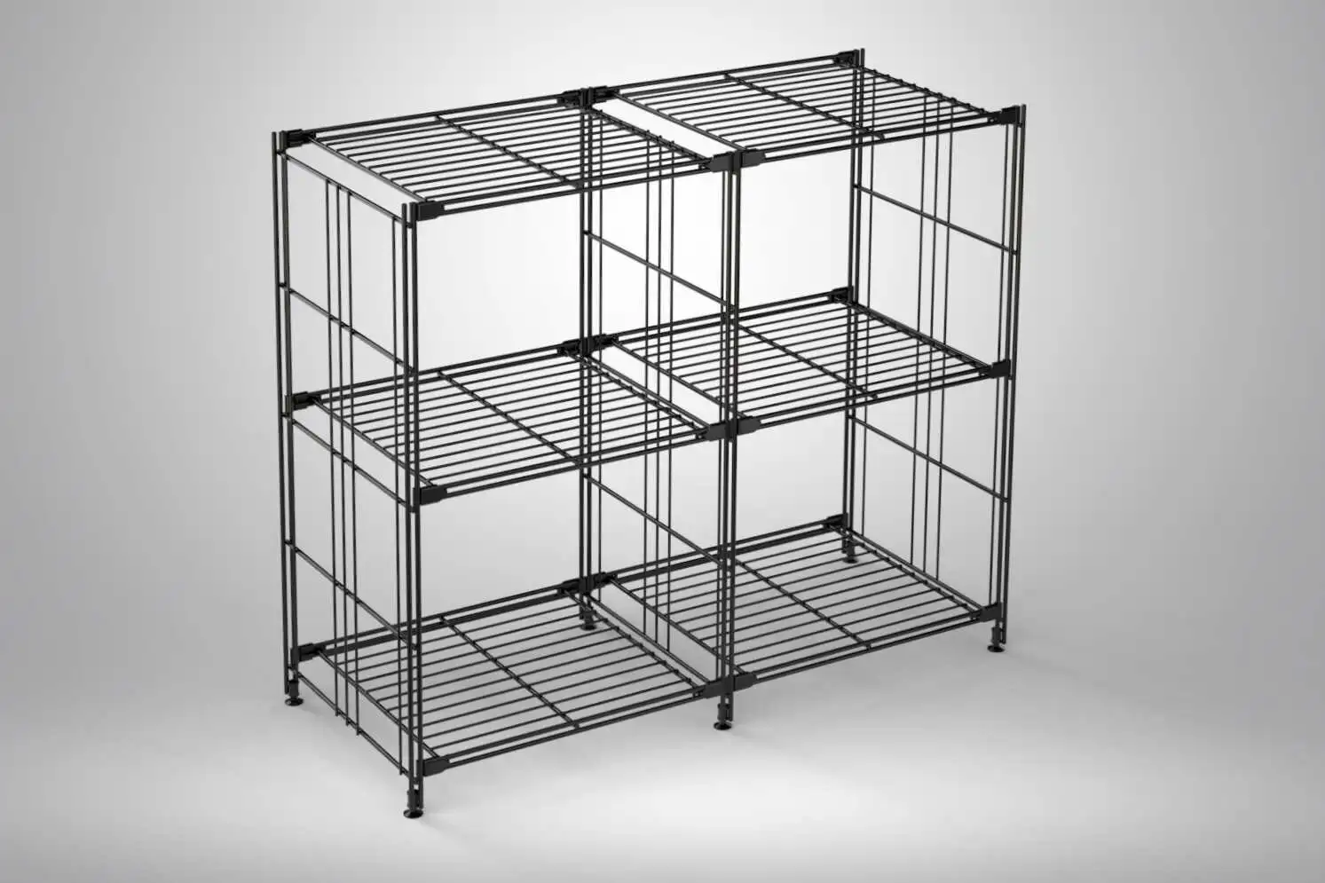 BIII Metall Regal mit 6 Gitterböden 80x94x38 cm Schwarz