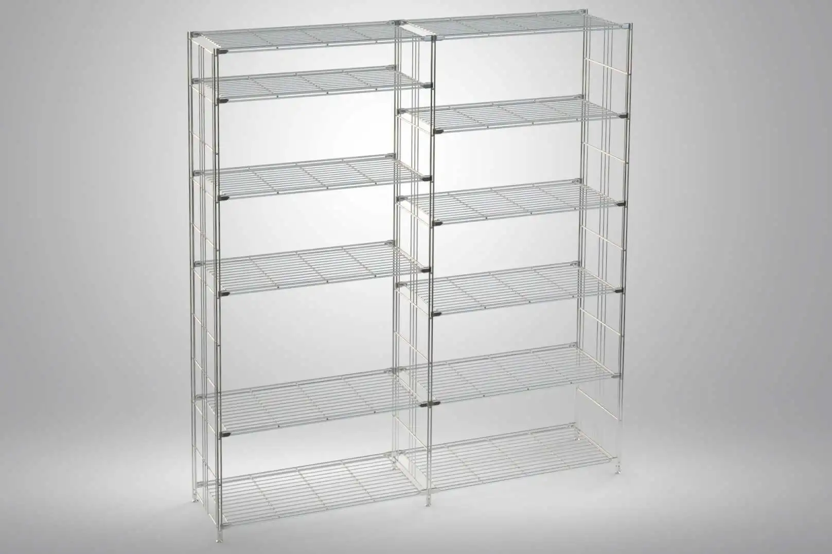 BIII Metall Regal mit 12 Gitterböden 190x172x38 cm Chrom