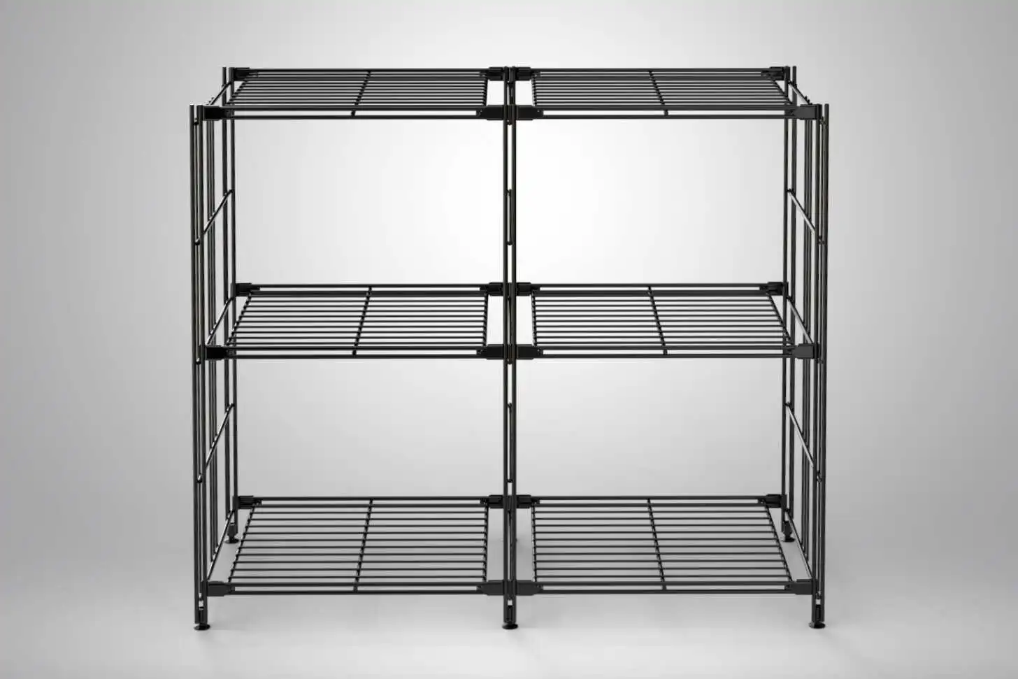 BIII Metall Regal mit 6 Gitterböden 80x94x38 cm Schwarz