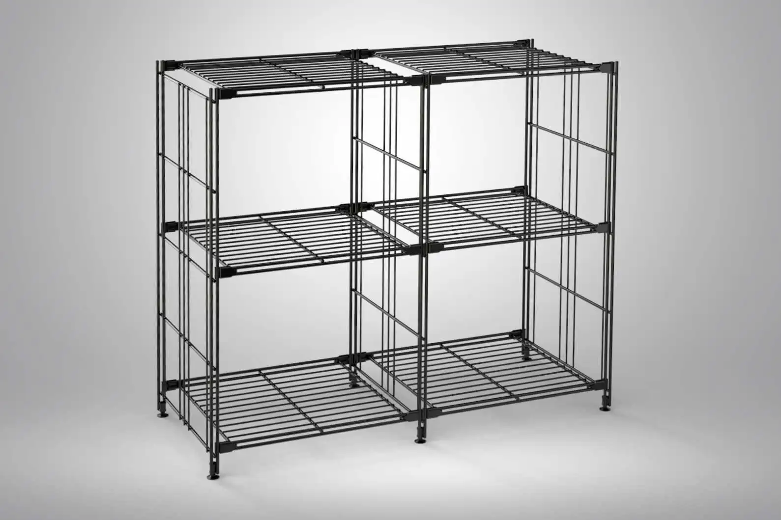 BIII Metall Regal mit 6 Gitterböden 80x94x38 cm Schwarz