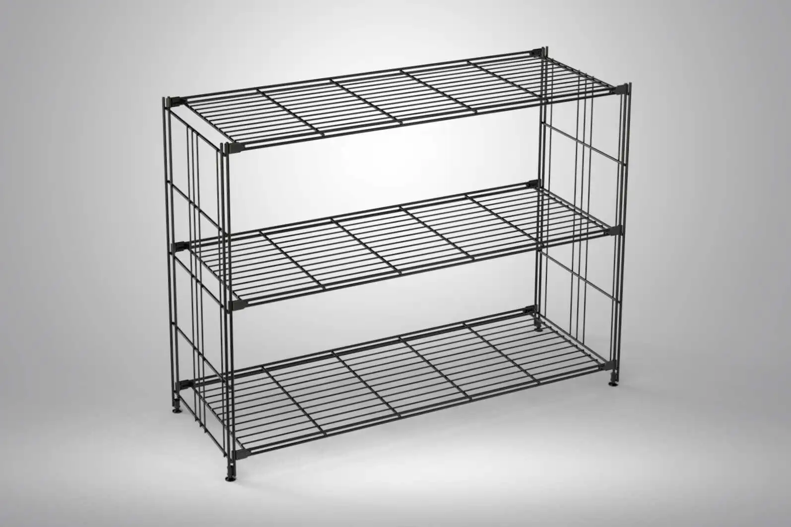 BIII Regal  in schwarz mit 3 Gitterböden 80x106x38 cm