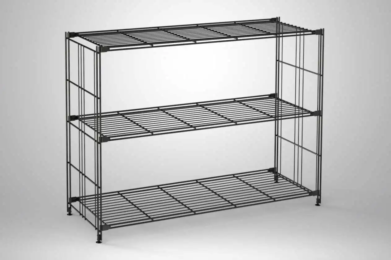 BIII Regal  in schwarz mit 3 Gitterböden 80x106x38 cm