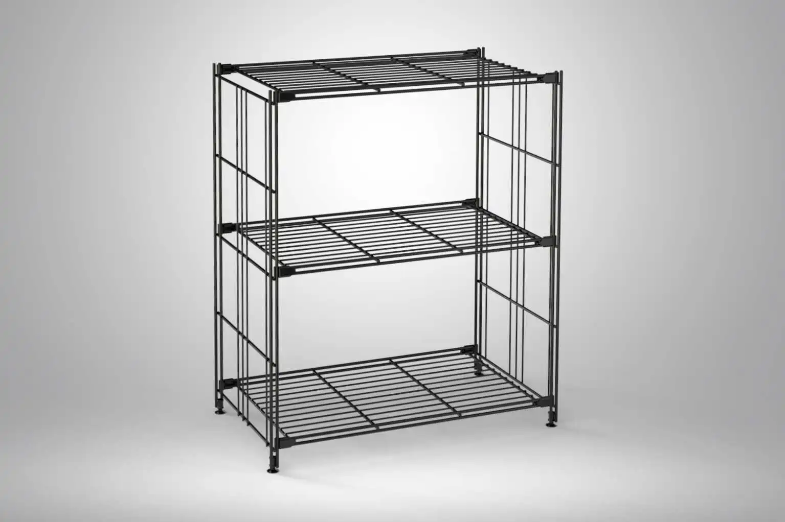 BIII Regal  in schwarz mit 3 Gitterböden 80x67x38 cm