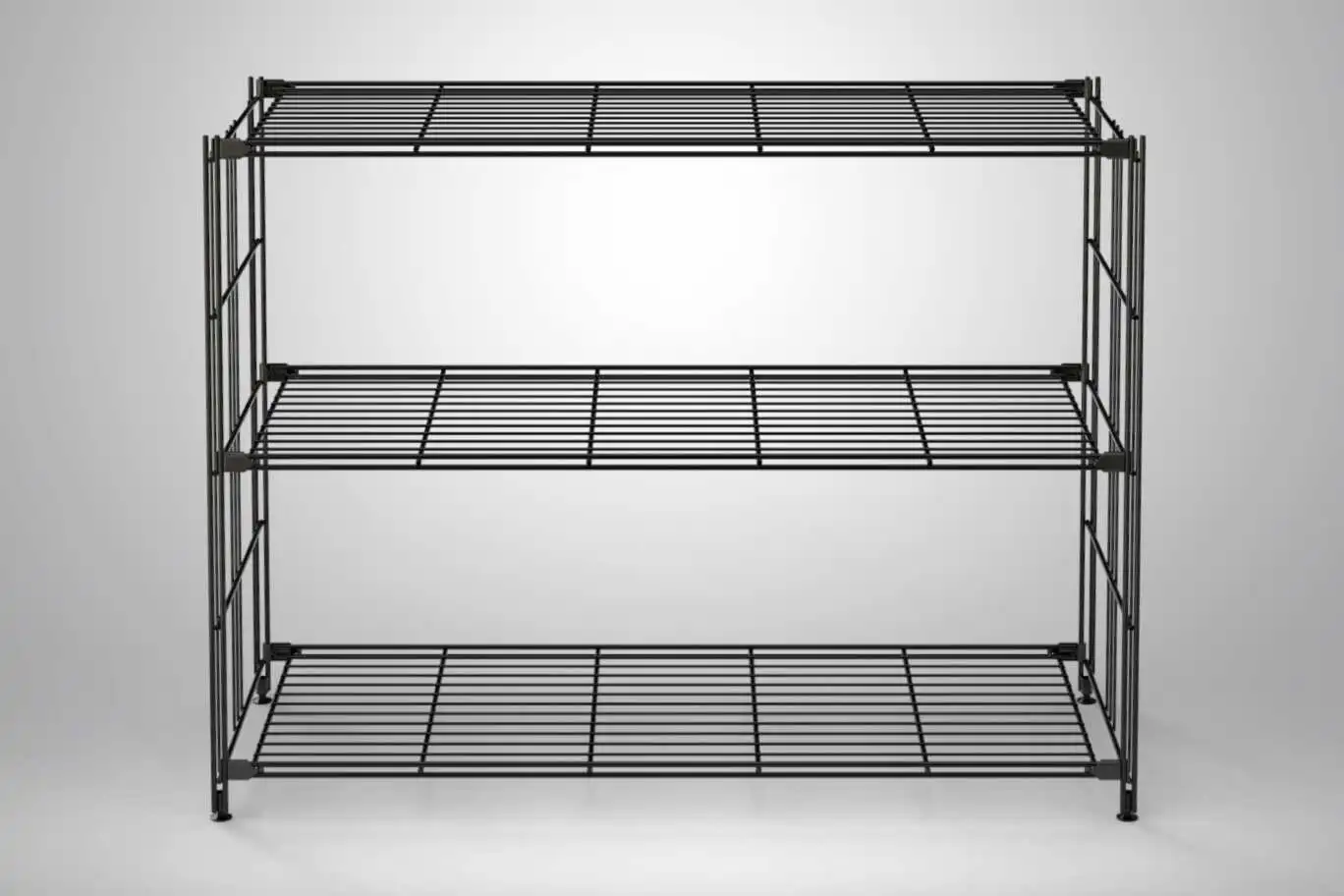 BIII Regal  in schwarz mit 3 Gitterböden 80x106x38 cm