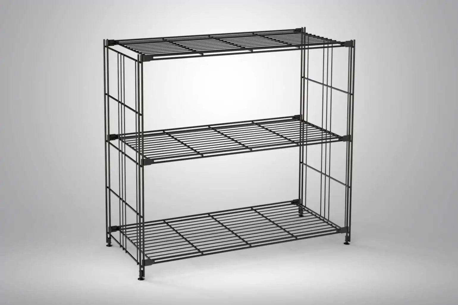 BIII Regal  in schwarz mit 3 Gitterböden 80x87x38 cm