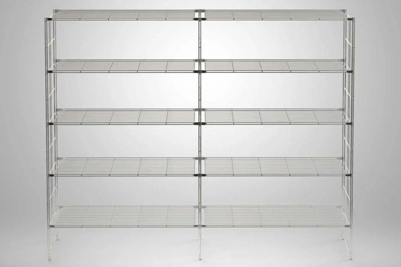 BIII Metall Regal mit 10 Gitterböden 172x210x38 cm Chrom