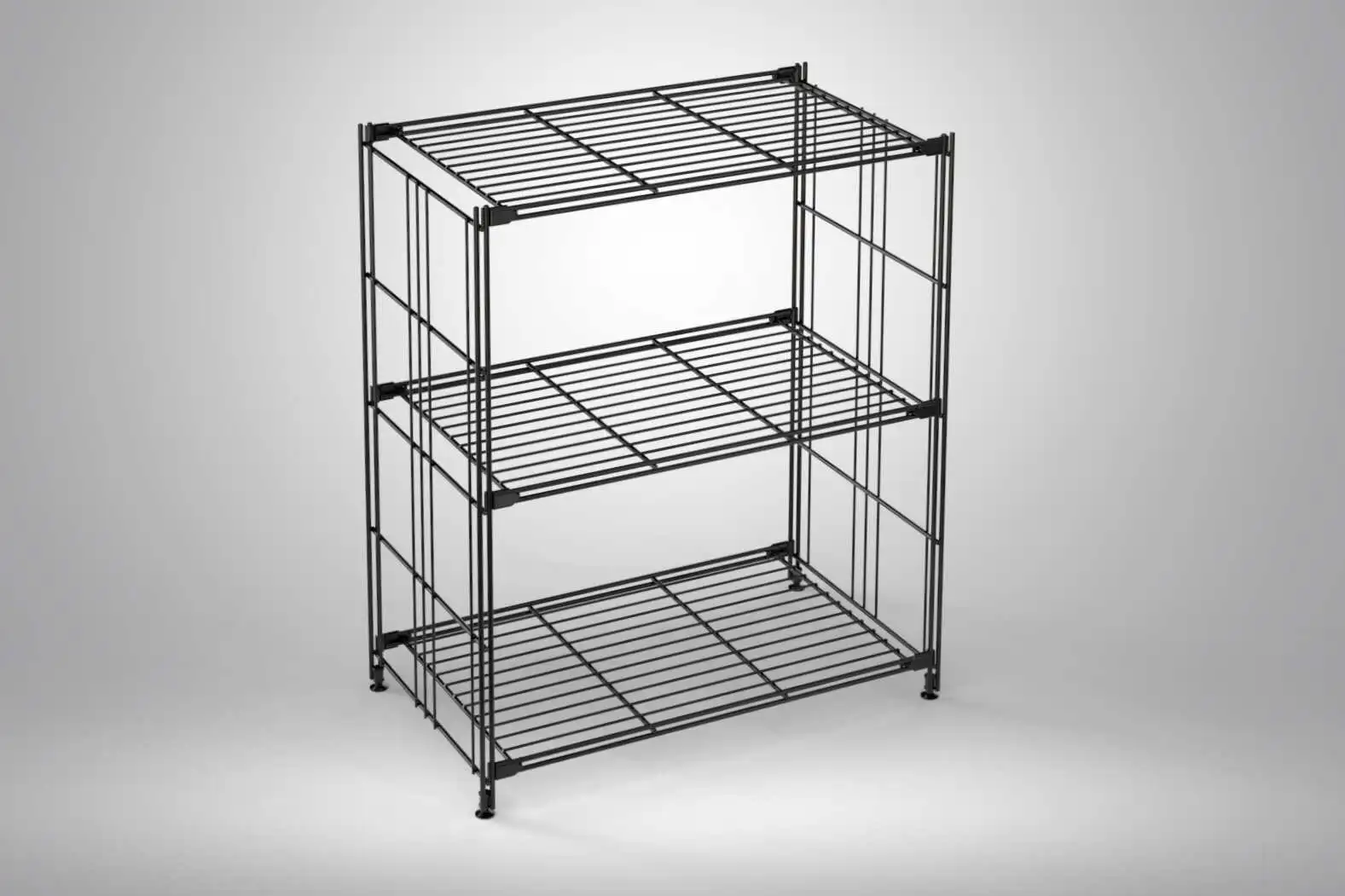 BIII Regal  in schwarz mit 3 Gitterböden 80x67x38 cm