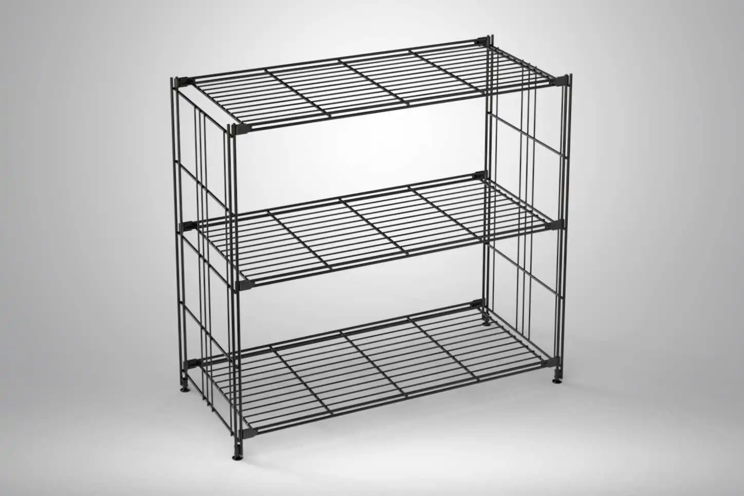 BIII Regal  in schwarz mit 3 Gitterböden 80x87x38 cm