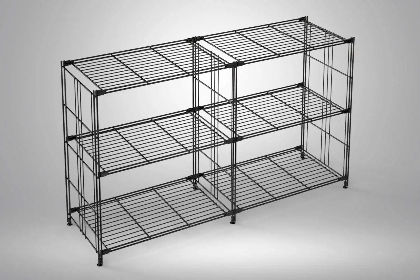 BIII Metall Regal mit 6 Gitterböden 80x132x38 cm Schwarz