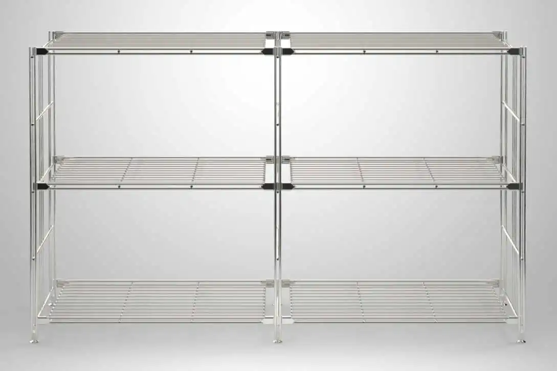 Regal 80x132x38 cm (HxBxT) - modular erweiterbar Farbe: Chrom