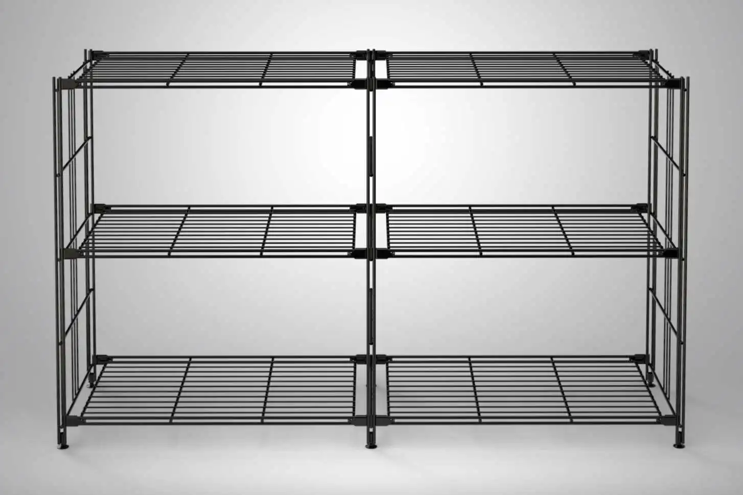 BIII Metall Regal mit 6 Gitterböden 80x132x38 cm Schwarz