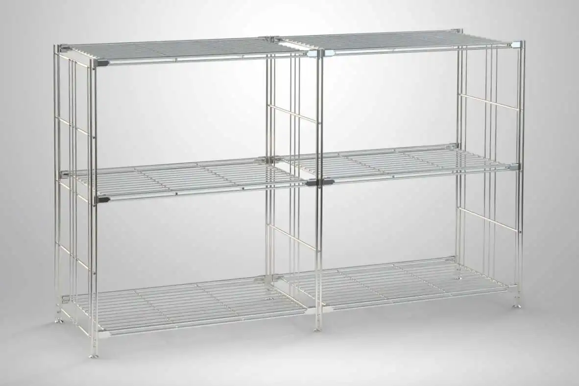 Regal 80x132x38 cm (HxBxT) - modular erweiterbar Farbe: Chrom