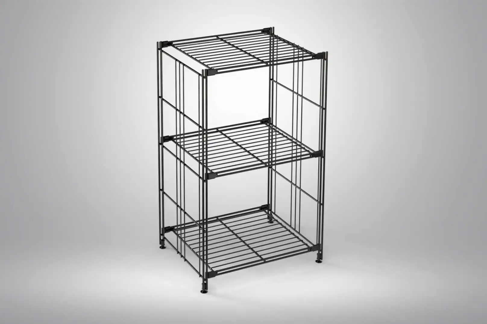 BIII Regal  in schwarz mit 3 Gitterböden 80x46x38 cm
