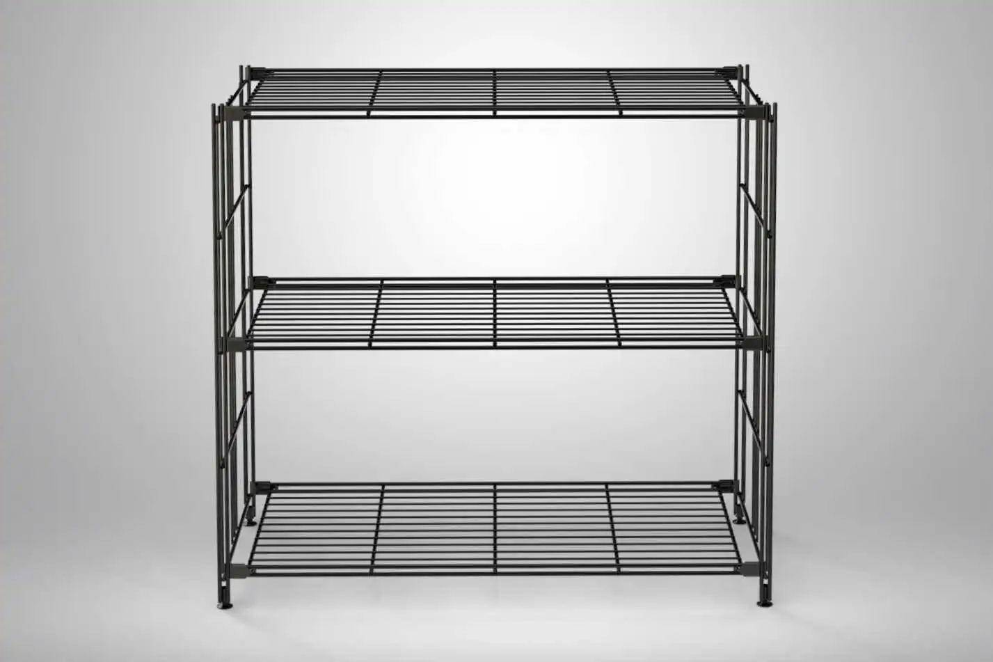 BIII Regal  in schwarz mit 3 Gitterböden 80x87x38 cm