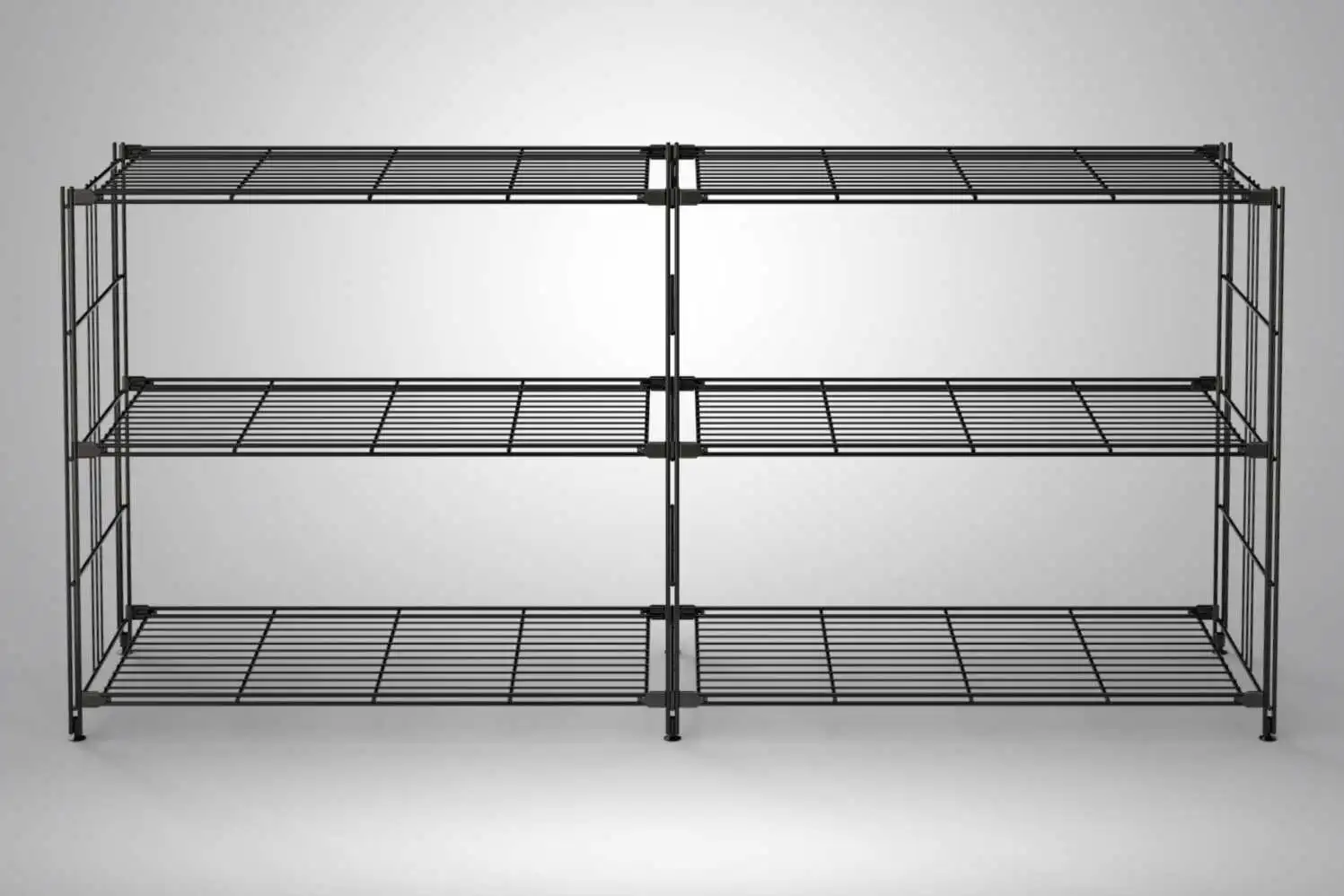 BIII Metall Regal mit 6 Gitterböden 80x172x38 cm Schwarz