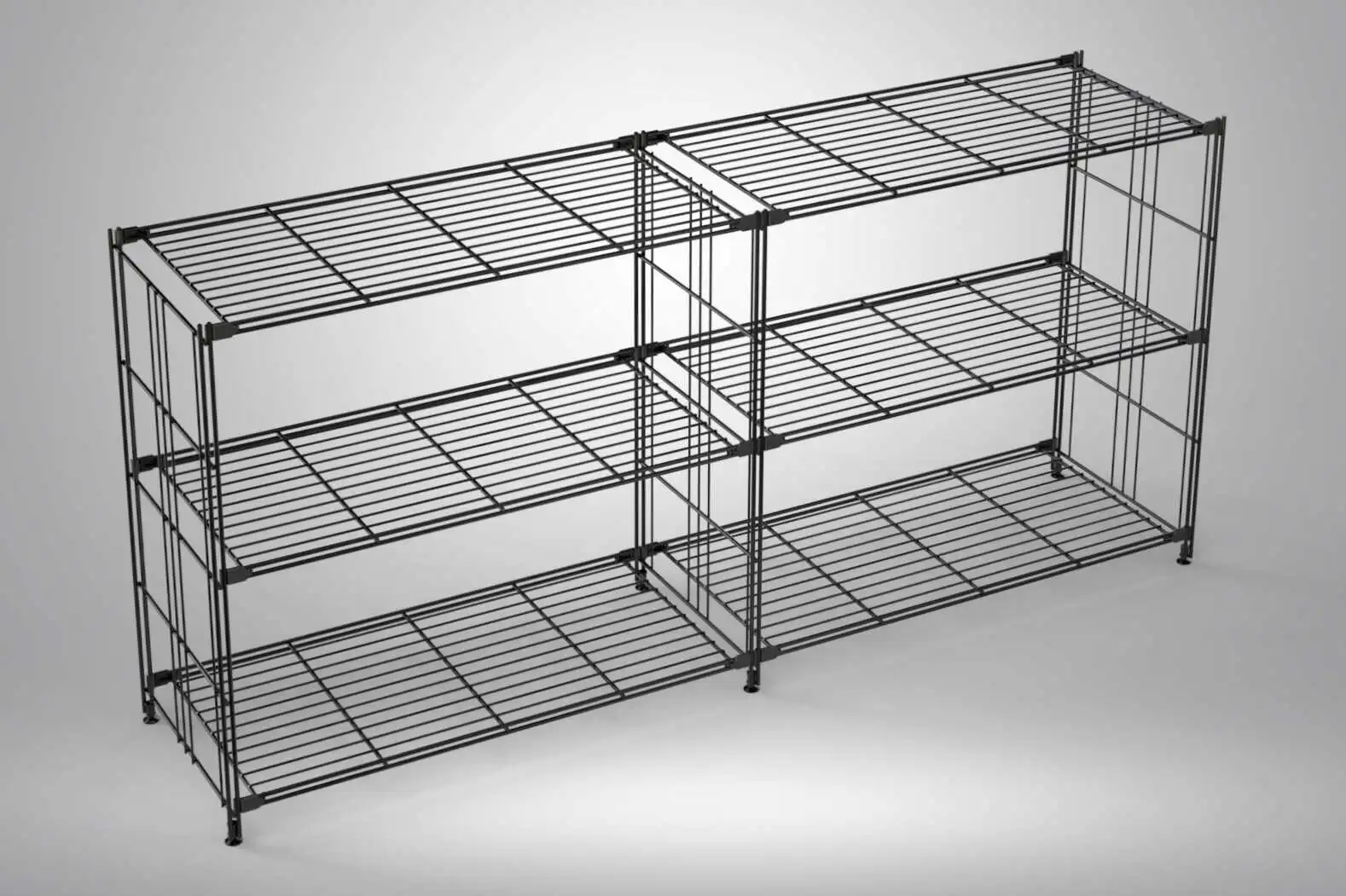 BIII Metall Regal mit 6 Gitterböden 80x172x38 cm Schwarz