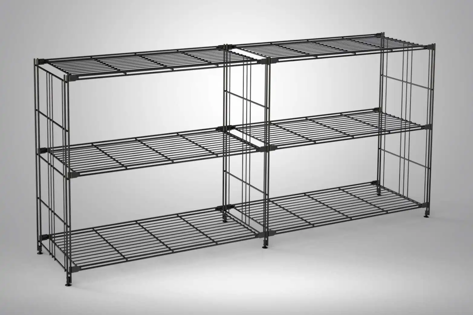 BIII Metall Regal mit 6 Gitterböden 80x172x38 cm Schwarz