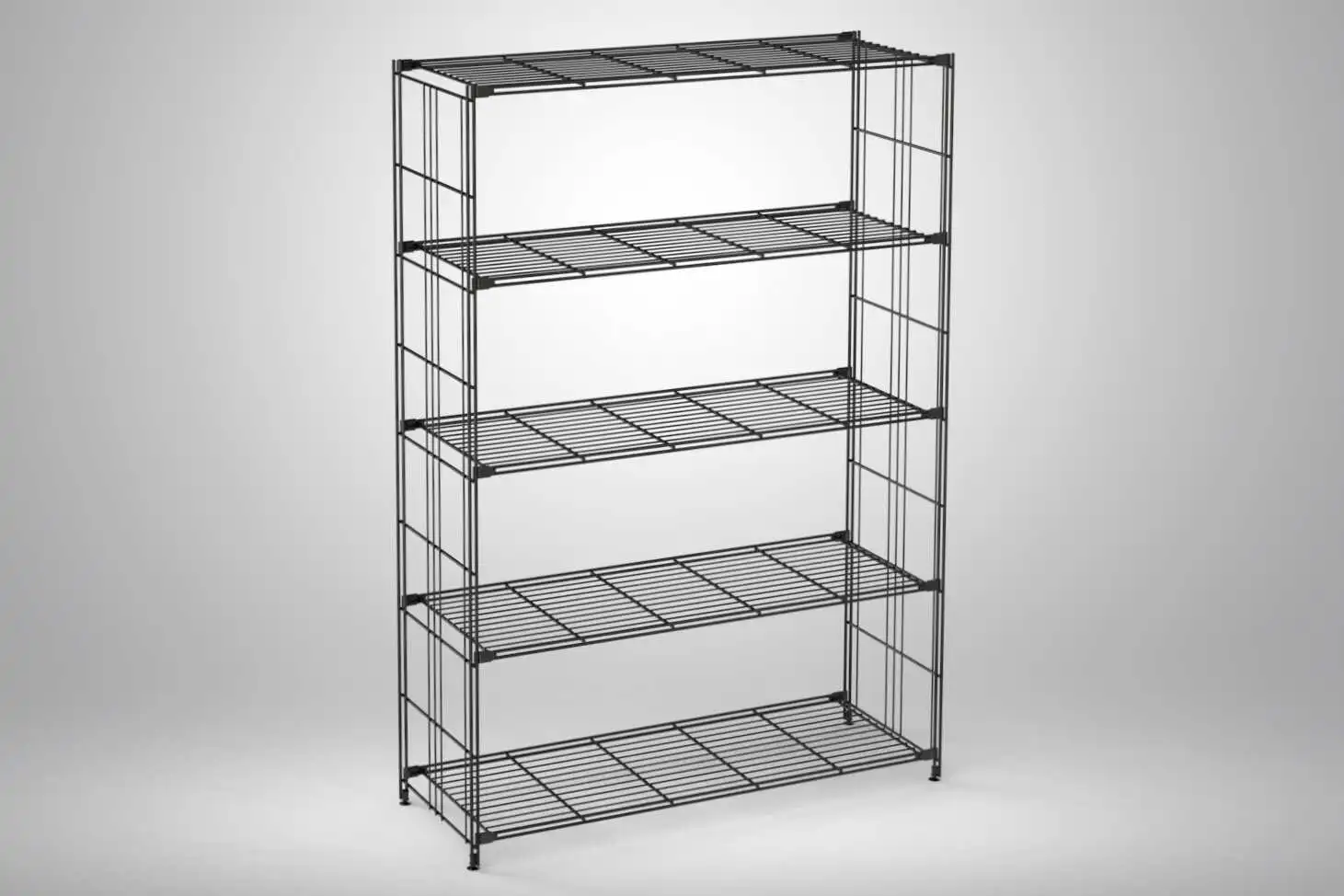 Schwarzes Metall Regal Maße des Regals: 154x107x38 (Höhe x Breite x Tiefe)