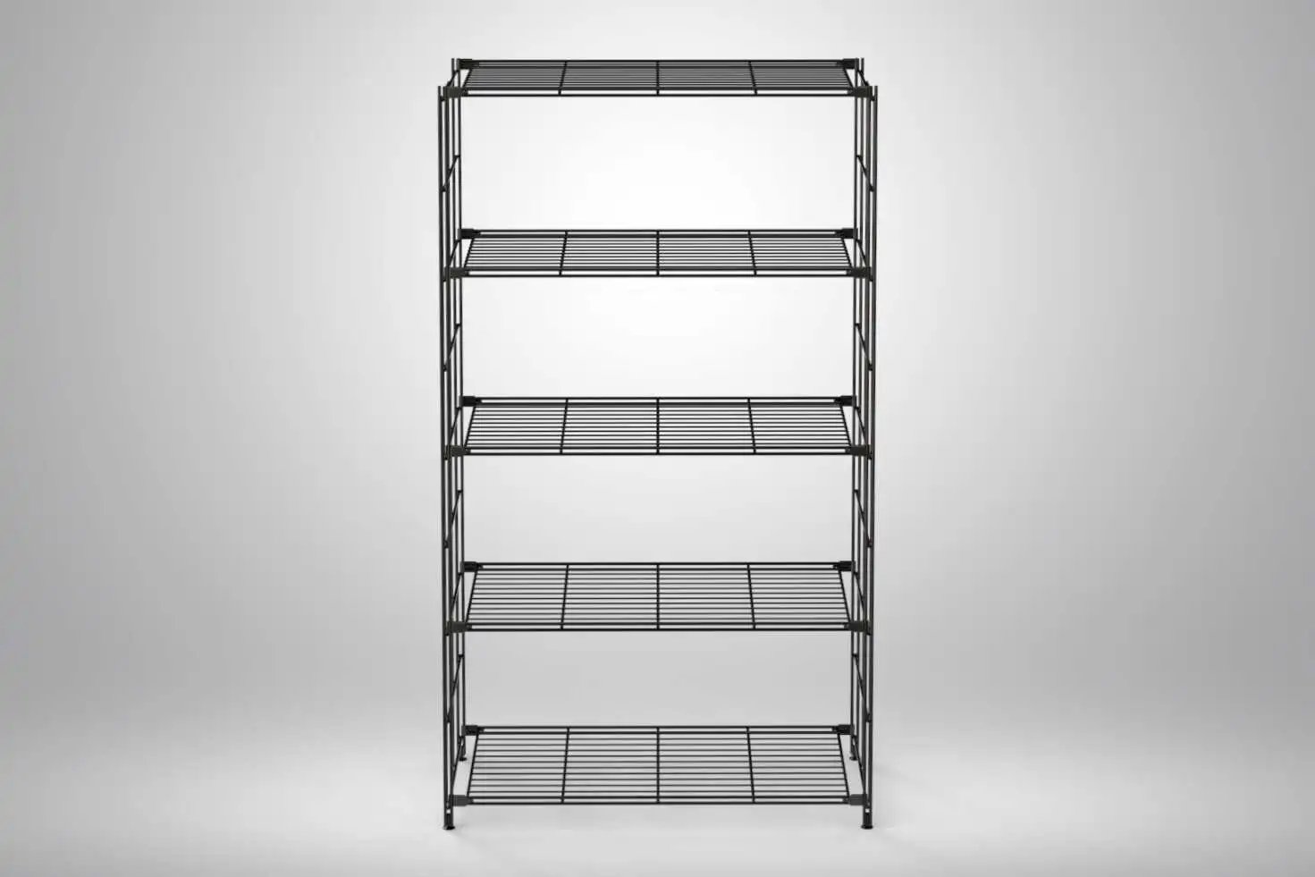 Schwarzes Metall Regal Maße des Regals: 154x87x38 (Höhe x Breite x Tiefe)