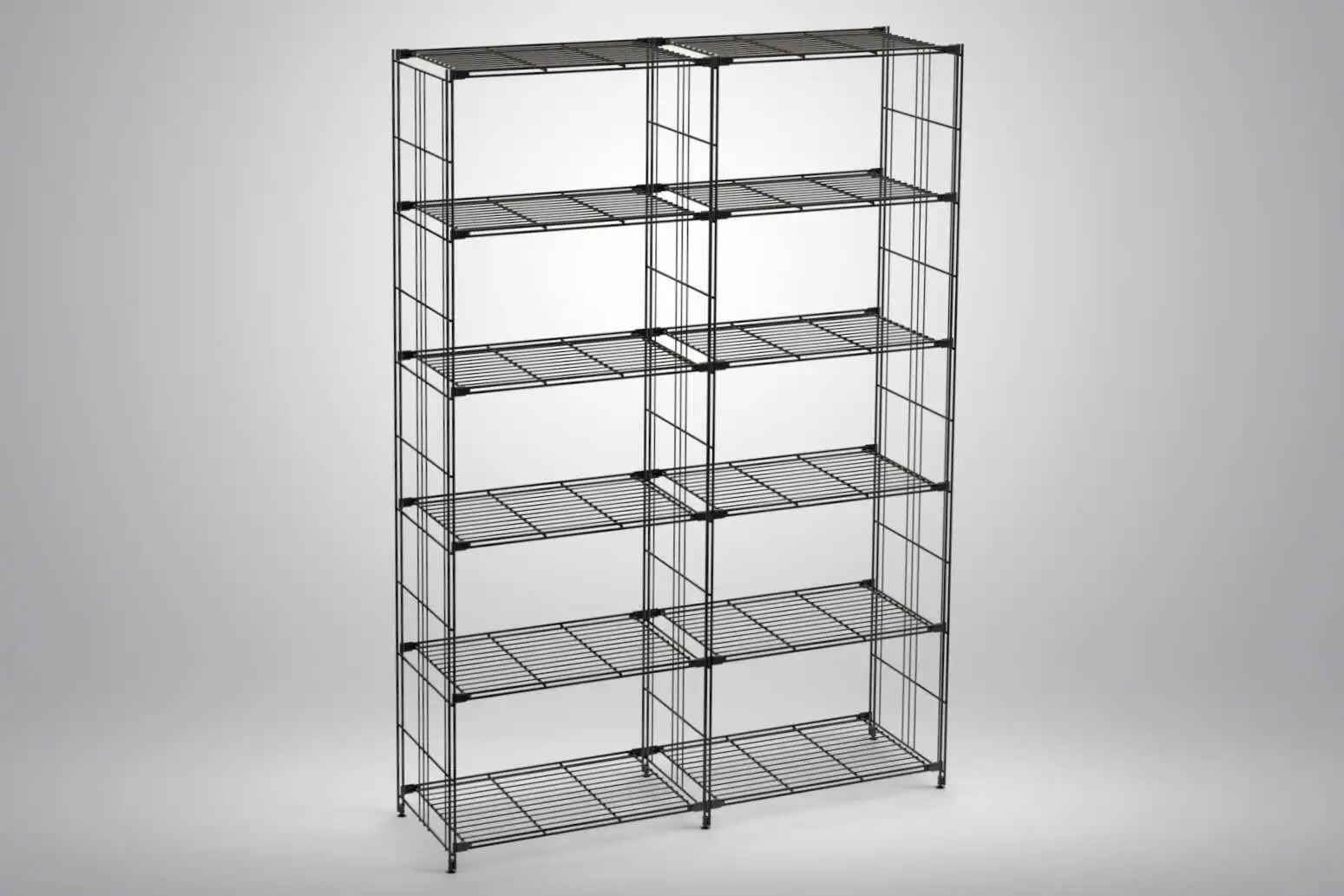 Stylisches Stand-Regal Metall in schwarz mit 12 Gitterböden 190x132x38