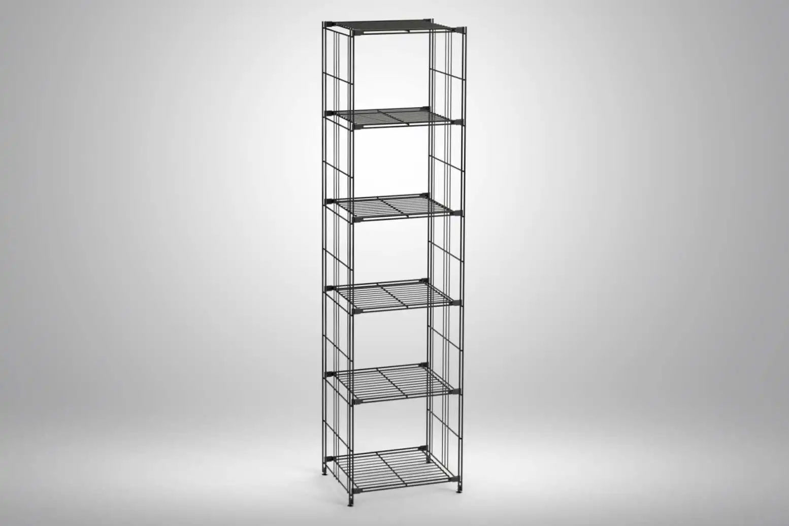 Schwarzes Metall Regal Maße des Regals: 190x48x38 (Höhe x Breite x Tiefe)