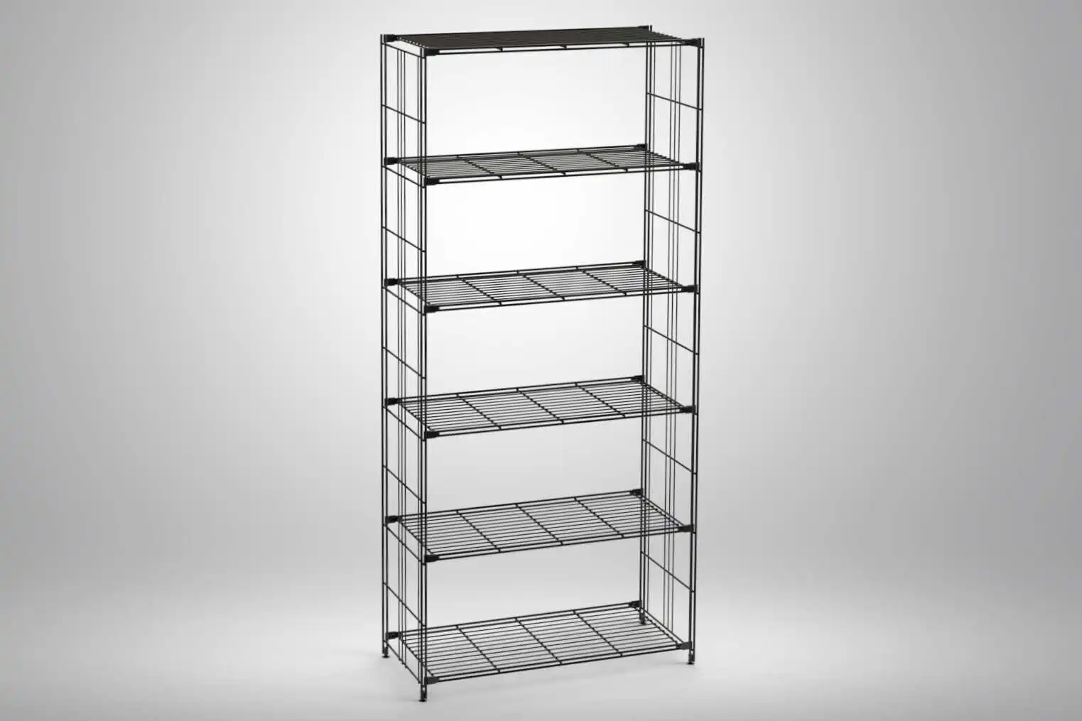 Schwarzes Metall Regal Maße des Regals: 190x87x38 (Höhe x Breite x Tiefe)