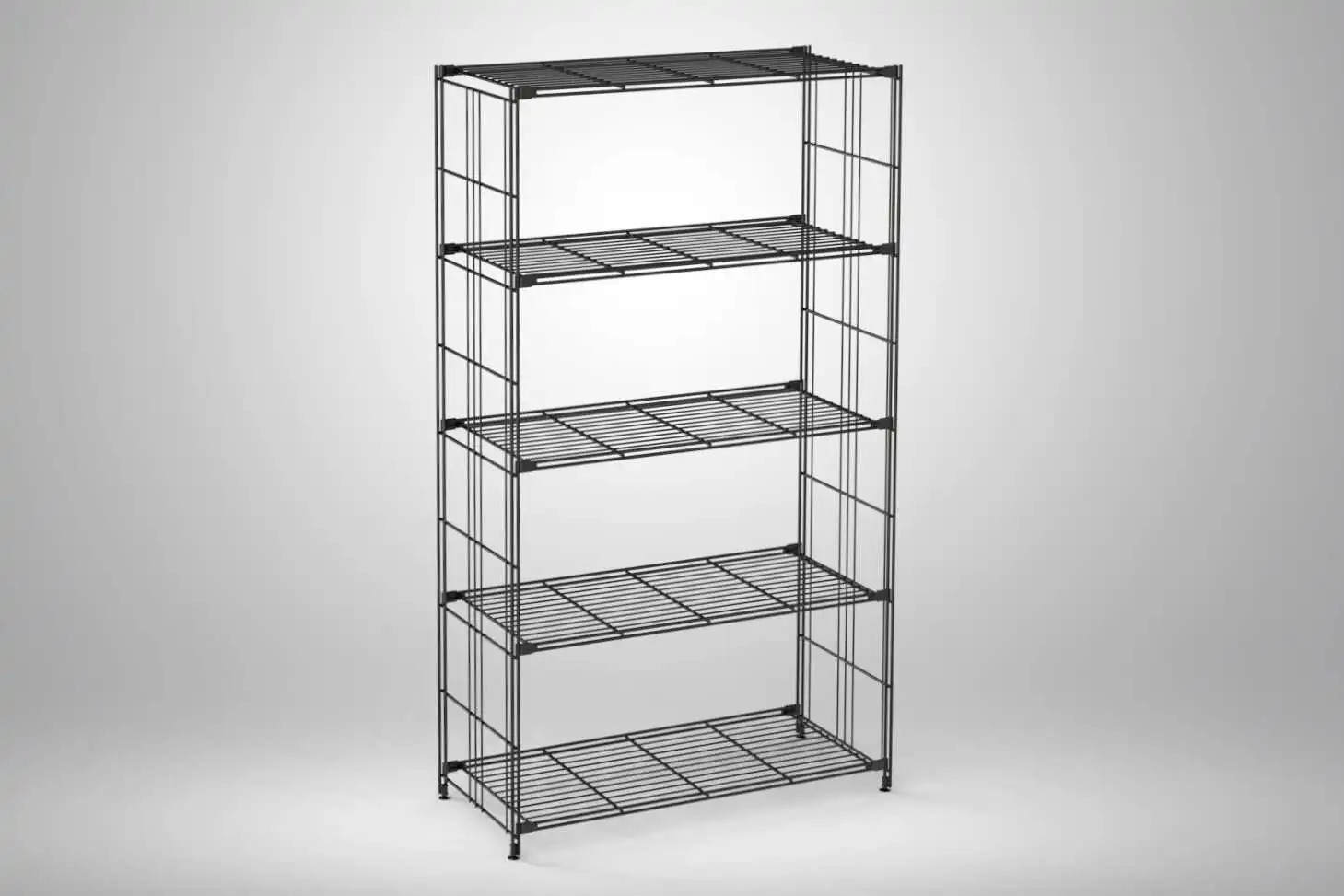 Schwarzes Metall Regal Maße des Regals: 154x87x38 (Höhe x Breite x Tiefe)