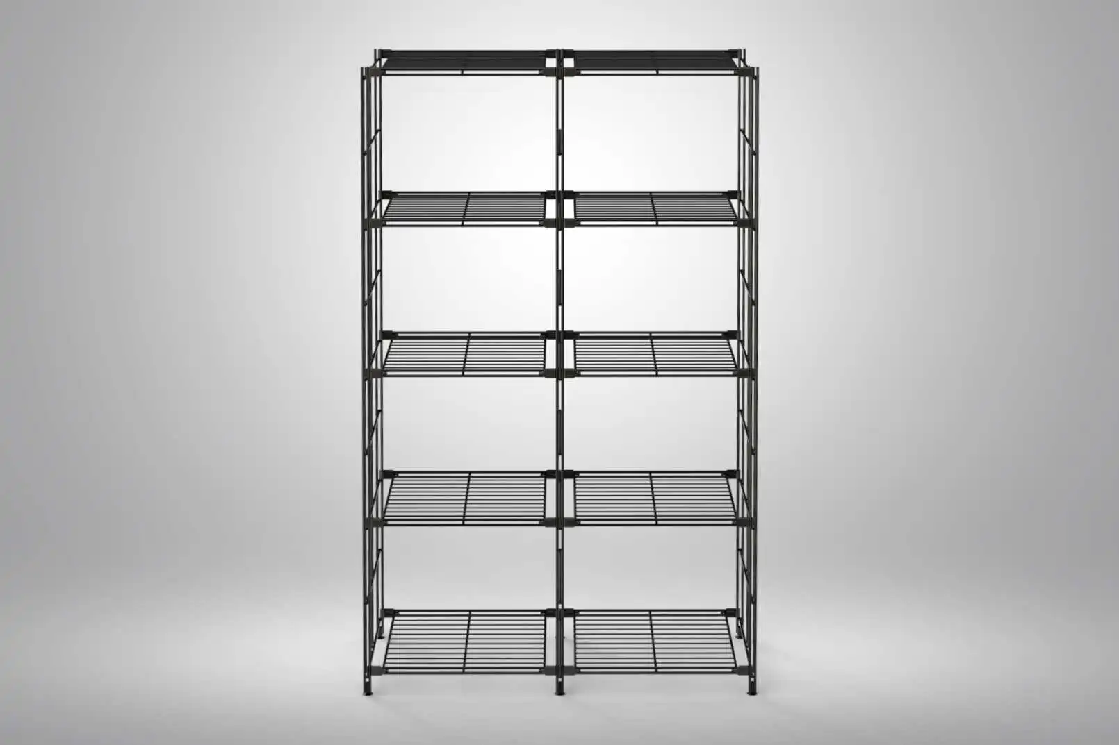 Metall-Regal in schwarz 154x94x38 cm (Höhe x Breite x Tiefe)