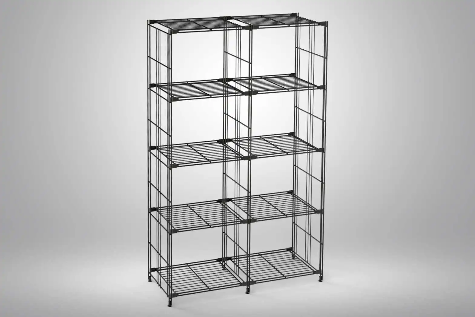 Metall-Regal in schwarz 154x94x38 cm (Höhe x Breite x Tiefe)