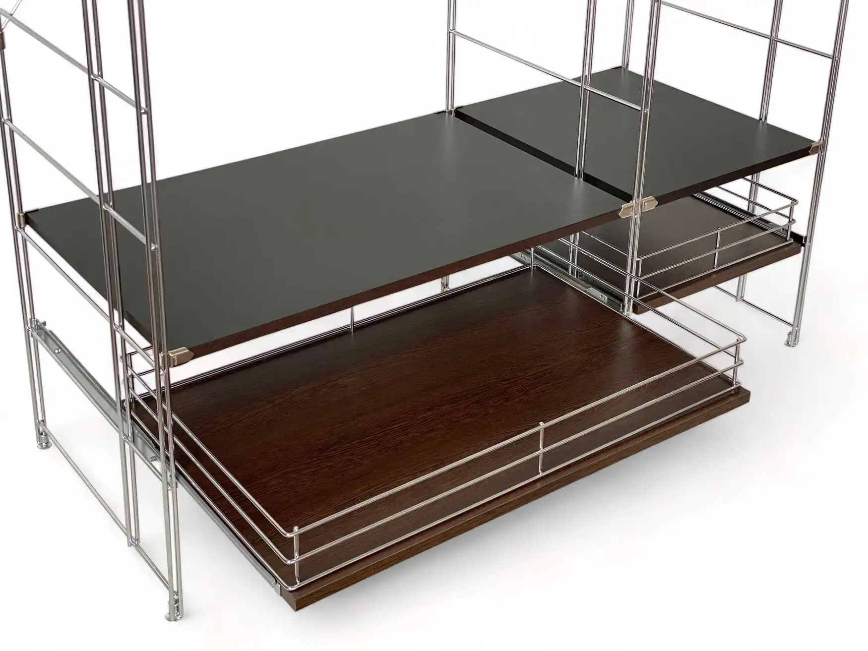 GARBO Garderobenset freistehend wenge mit ausziehbaren Körben und Ablageböden