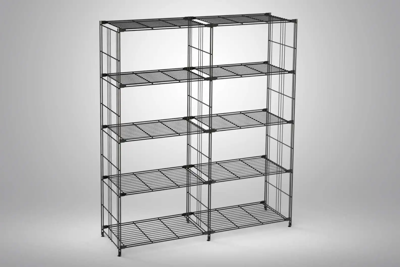 Metall-Regal in schwarz 154x132x38 cm (Höhe x Breite x Tiefe)
