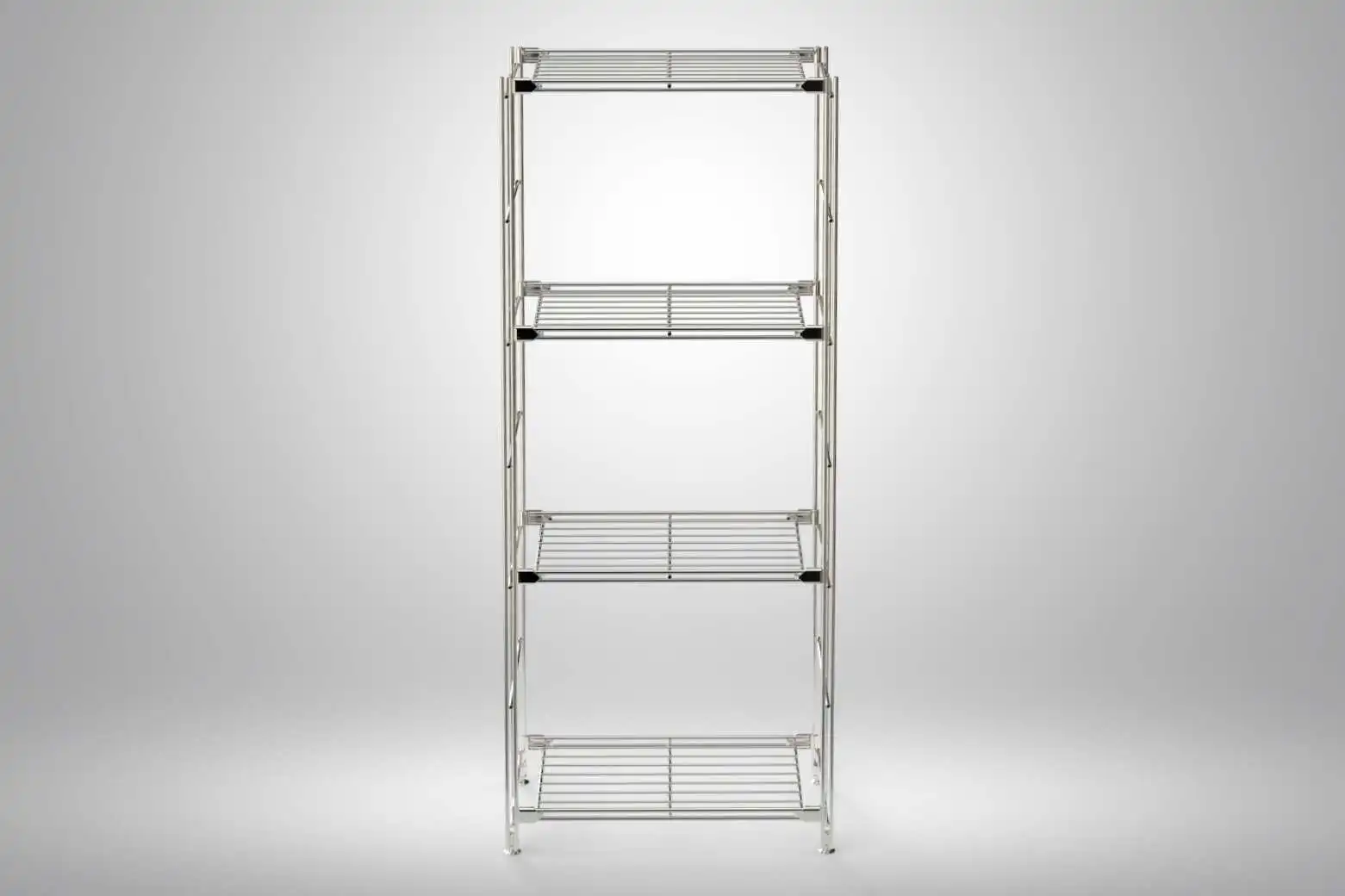 BIII Metall Regal mit 4 Gitterböden 117x48x25 cm Chrom