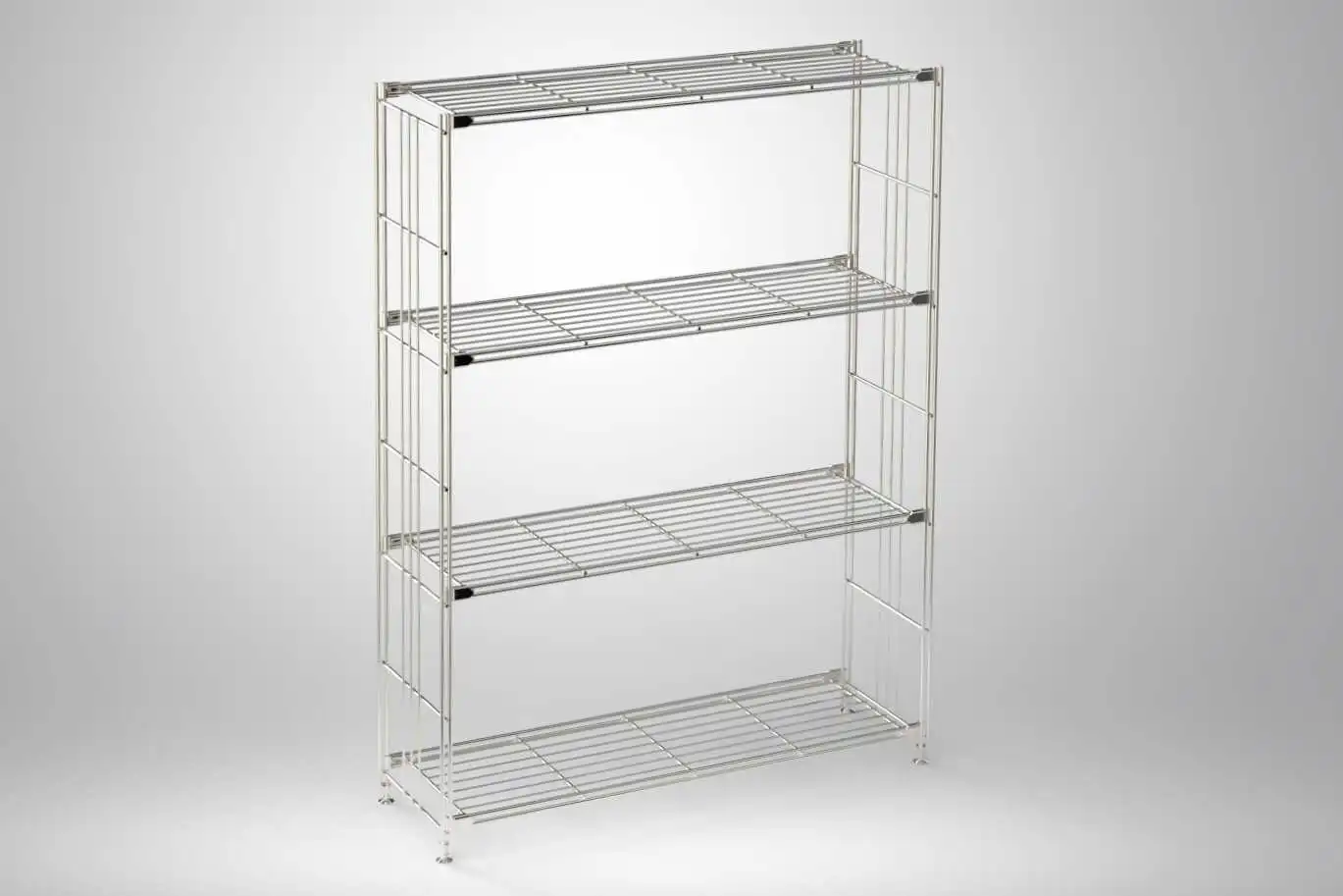 BIII Metall Regal mit 4 Gitterböden 117x87x25 cm Chrom