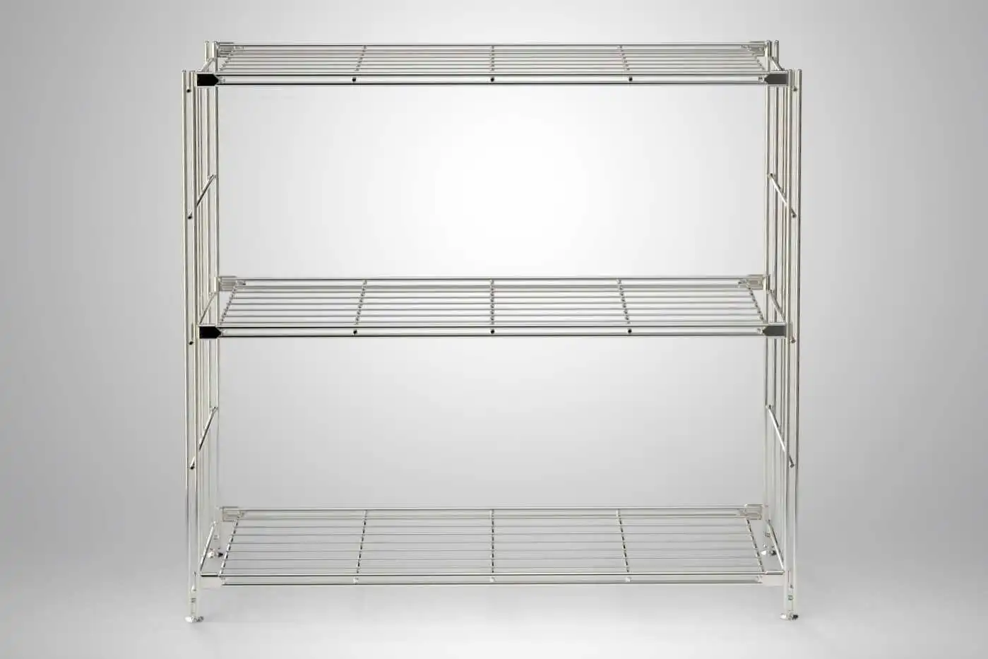 BIII Metall Regal mit 3 Gitterböden 80x87x25 cm Chrom