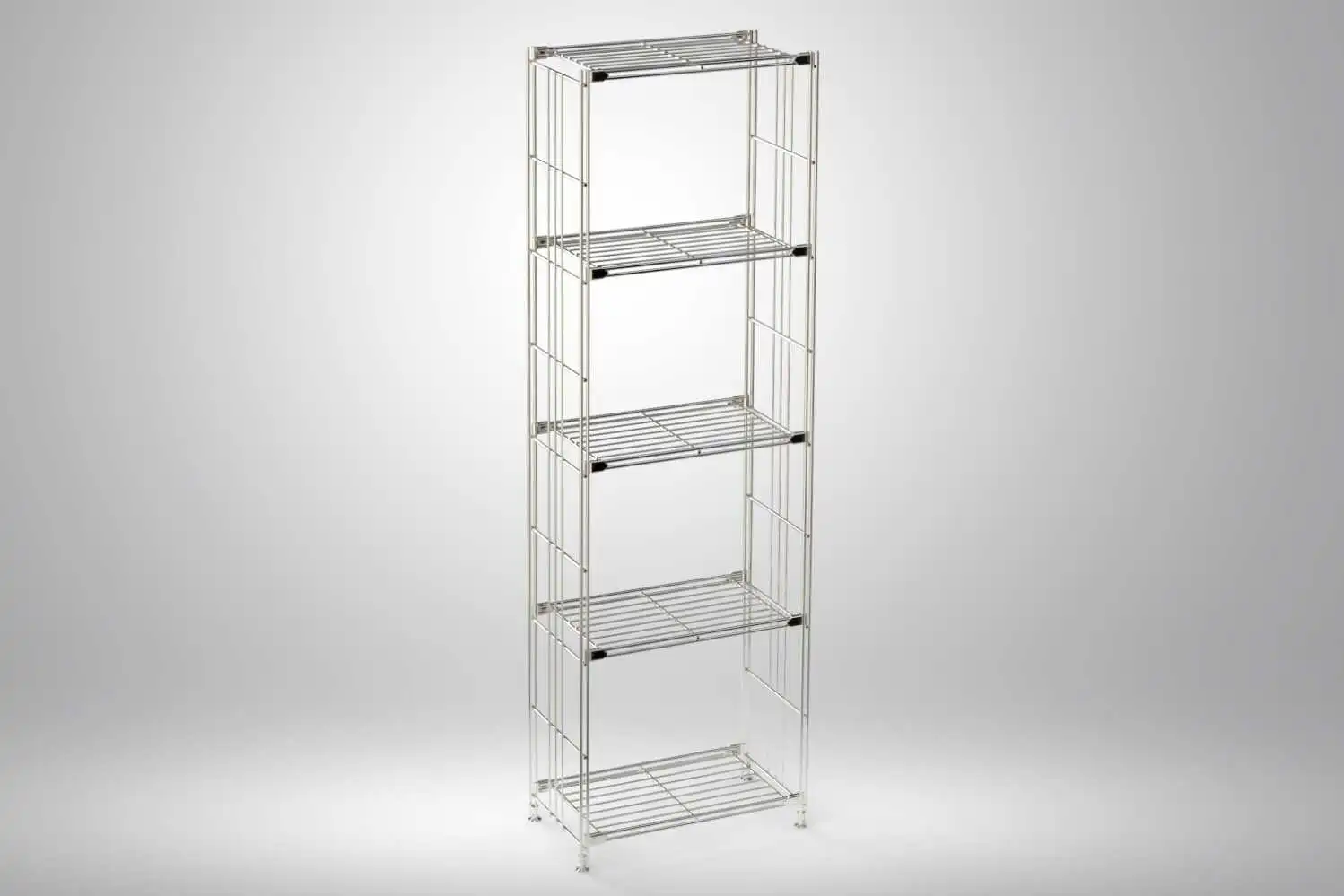 BIII Metall Regal mit 5 Gitterböden 154x48x25 cm Chrom