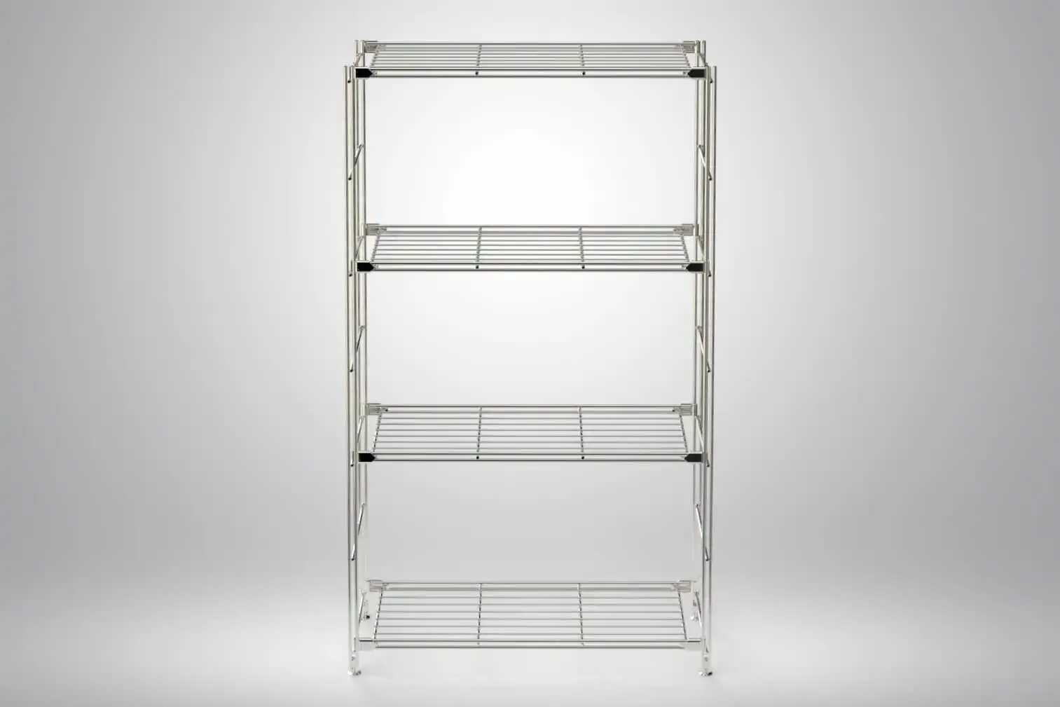 BIII Metall Regal mit 4 Gitterböden 117x67x25 cm Chrom