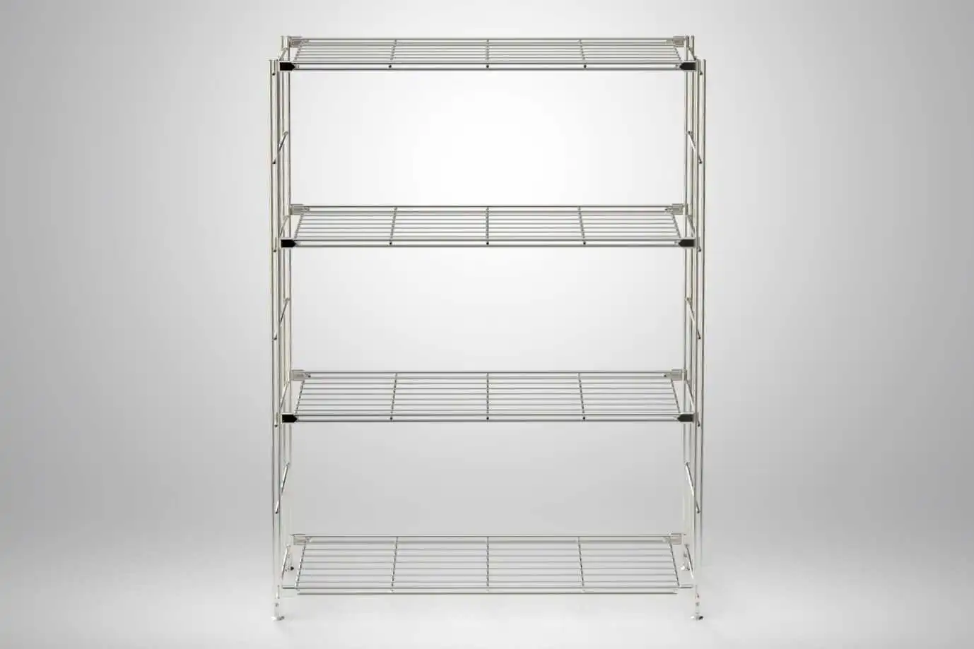 BIII Metall Regal mit 4 Gitterböden 117x87x25 cm Chrom