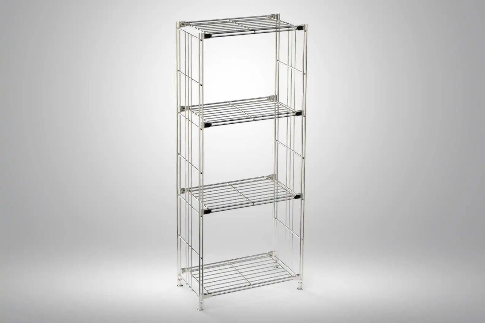 BIII Metall Regal mit 4 Gitterböden 117x48x25 cm Chrom