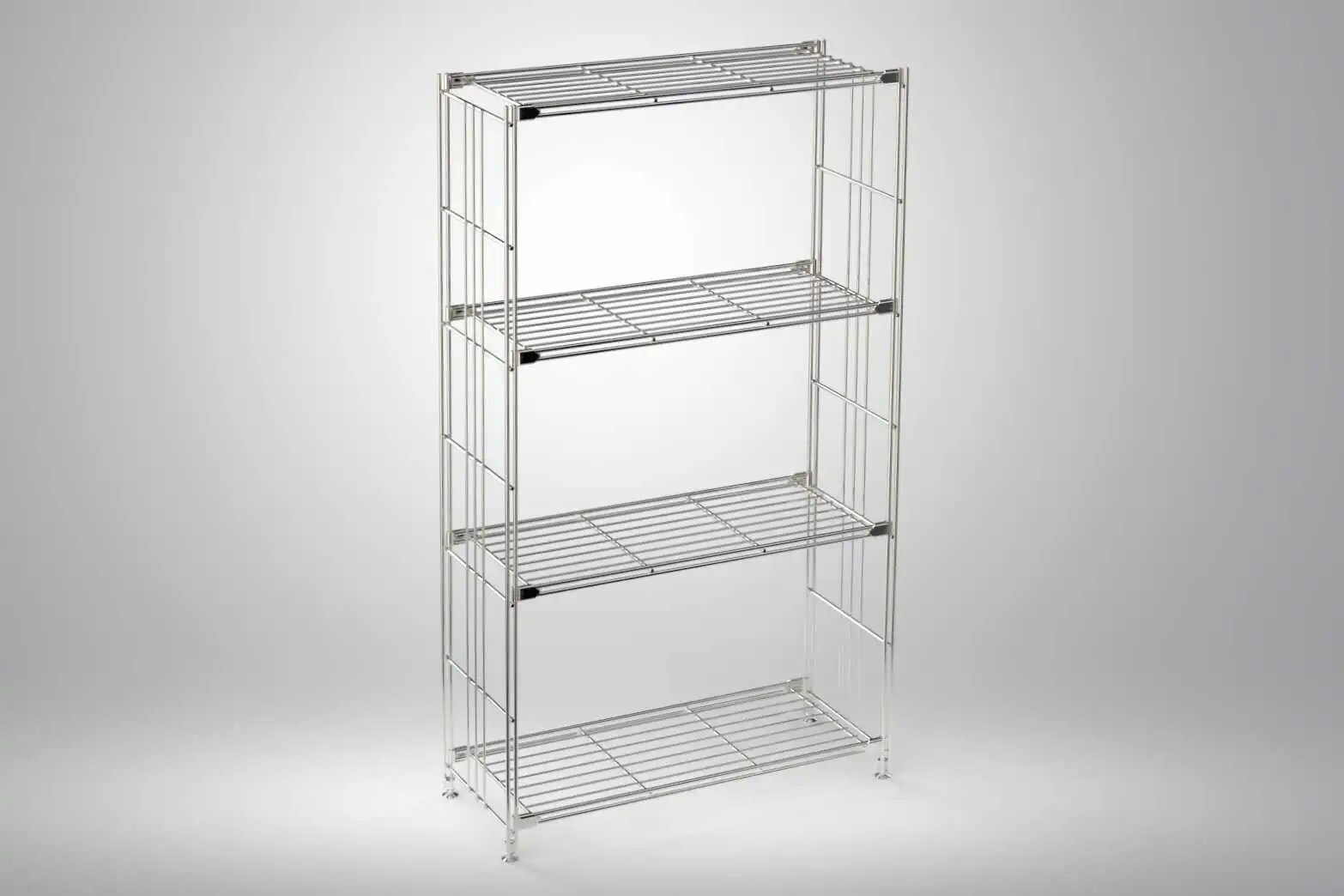 BIII Metall Regal mit 4 Gitterböden 117x67x25 cm Chrom