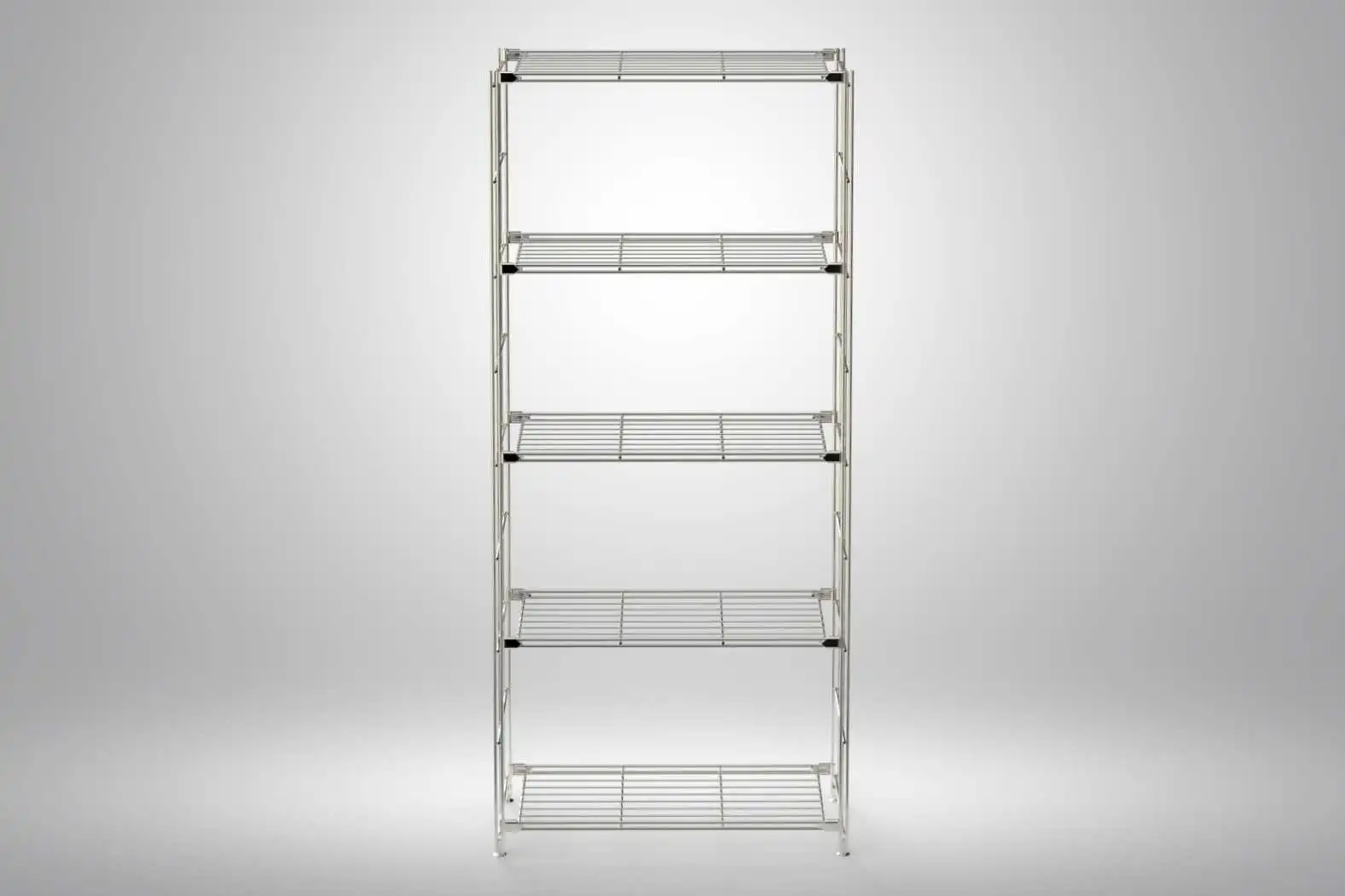 BIII Metall Regal mit 5 Gitterböden 154x67x25 cm Chrom