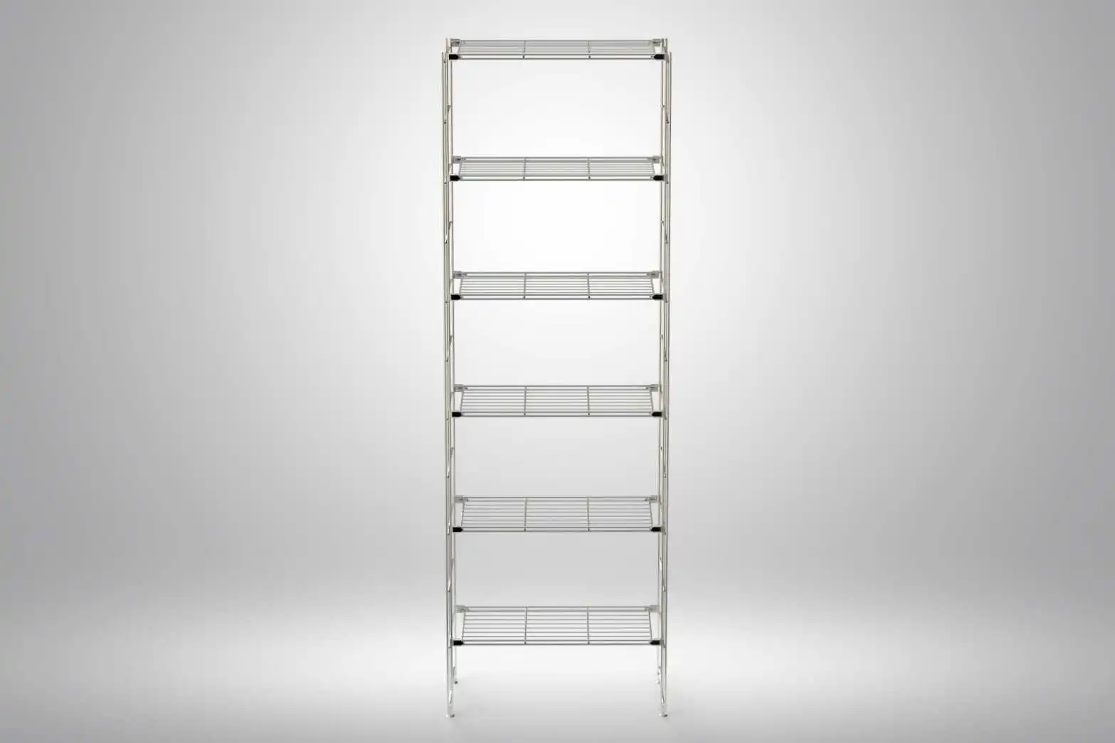 BIII Metall Regal mit 6 Gitterböden 208x67x25 cm Chrom