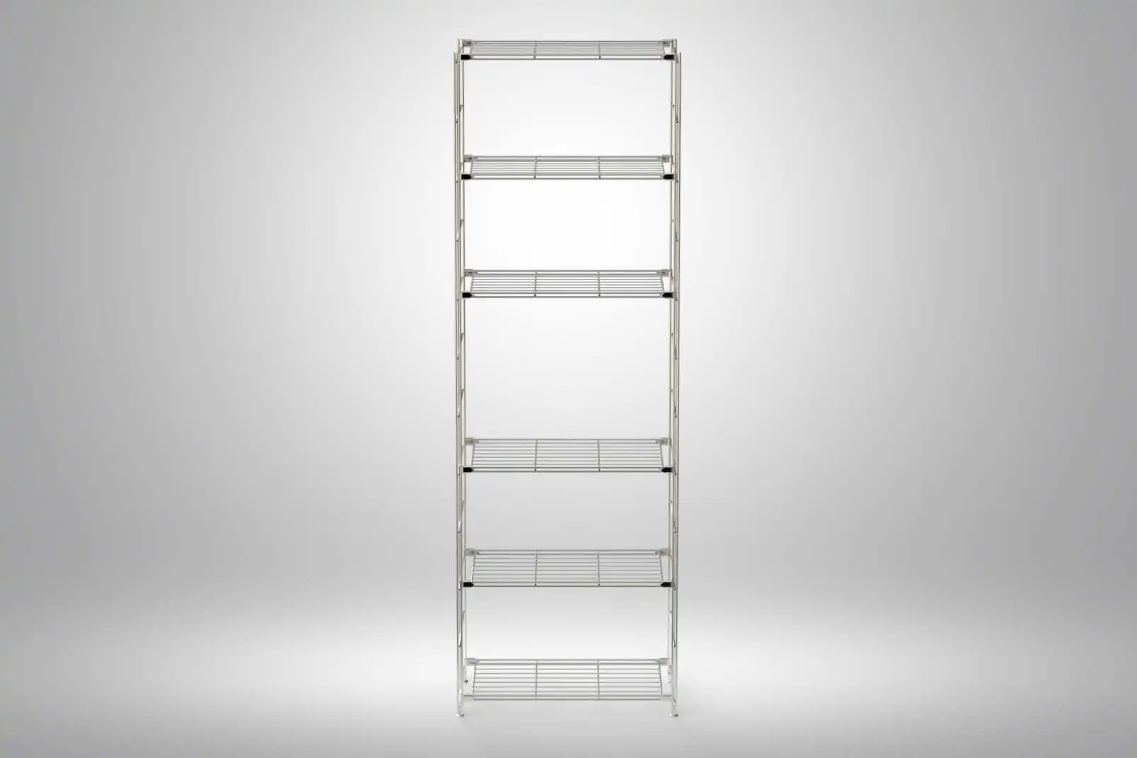 BIII Metall Regal mit 6 Gitterböden 208x67x25 cm Chrom