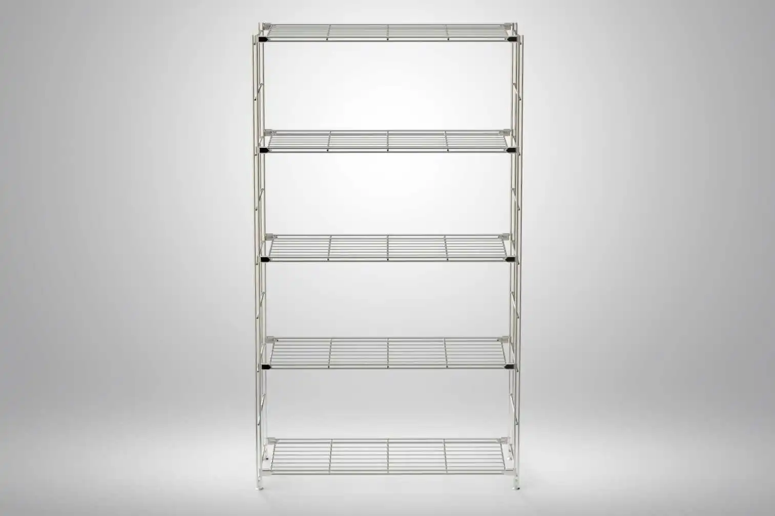 BIII Metall Regal mit 6 Gitterböden 154x87x25 cm Chrom