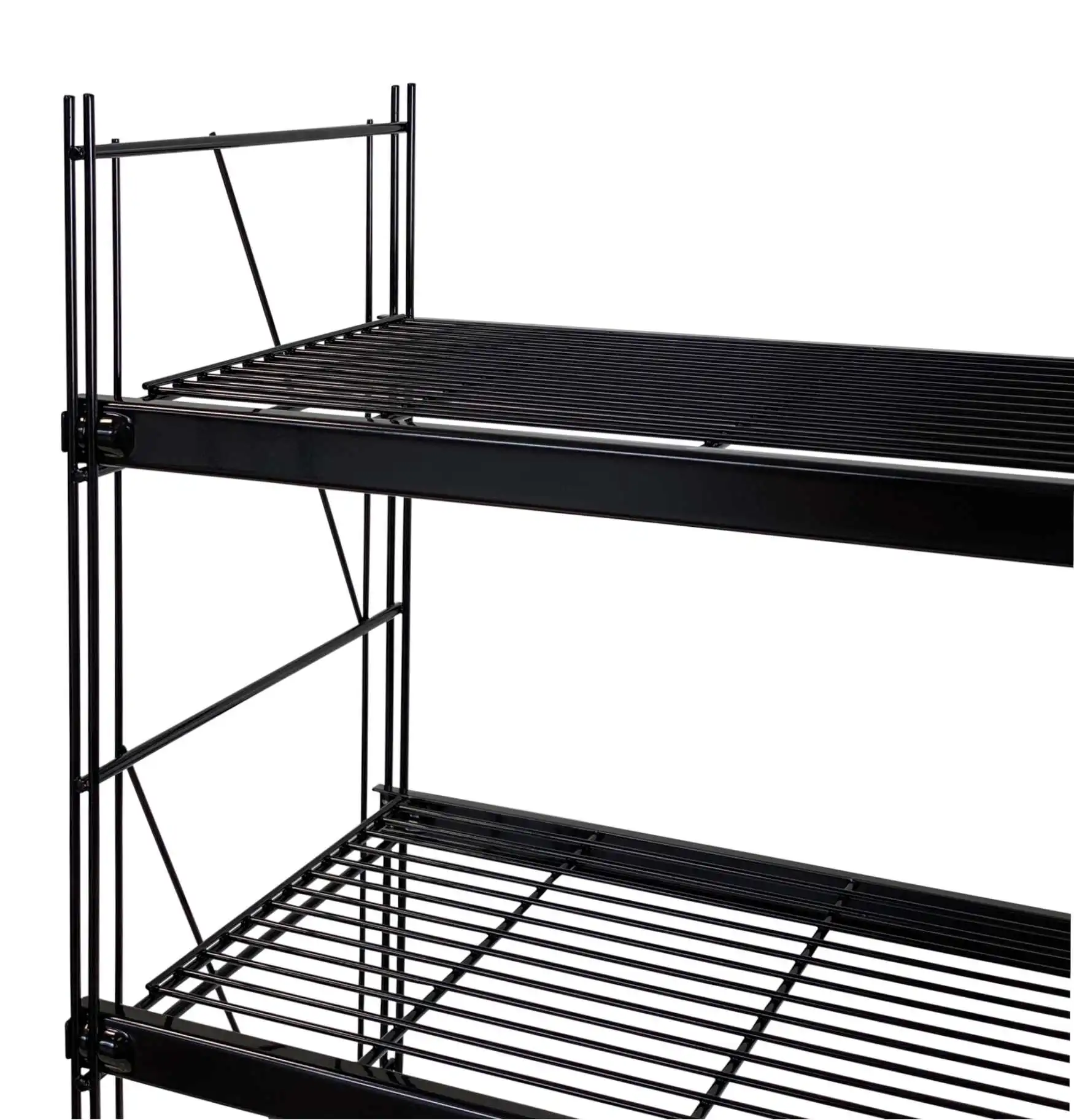 ETAGAIR Regal in Black  - pulverbeschichtet mit 6 Gitterböden extra breit 1899 x 1062 x 381 mm