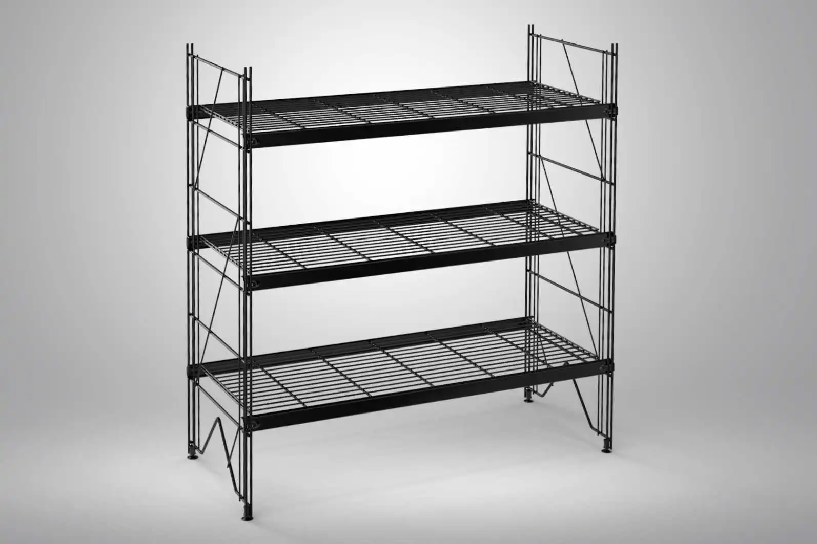 ETAGAIR-Regal in glänzendem Schwarz! Ein Highlight für jeden Raum! Maße: 987 x 910 x 381 mm