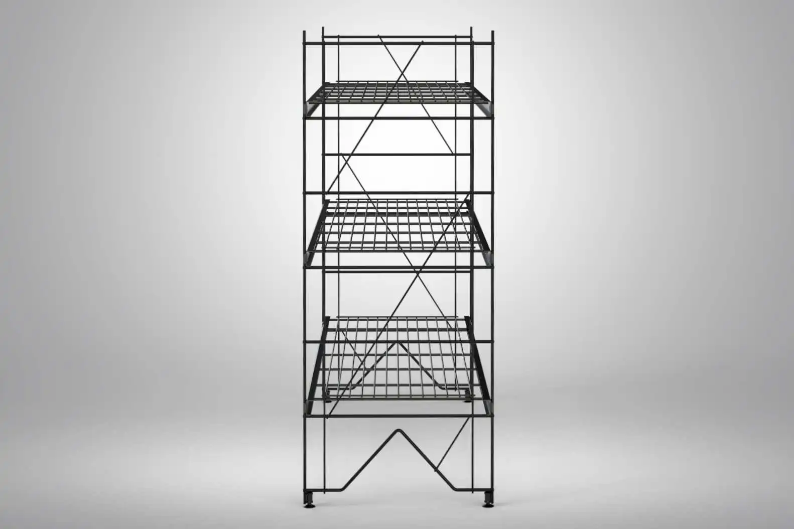 ETAGAIR-Regal in glänzendem Schwarz! Ein Highlight für jeden Raum! Maße: 987 x 910 x 381 mm