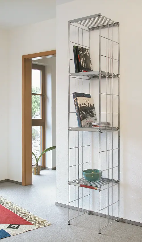 BelEtage Montagebeispiel Regalset Metall mit Gitterböden 192 cm cm hoch 40 cm breit