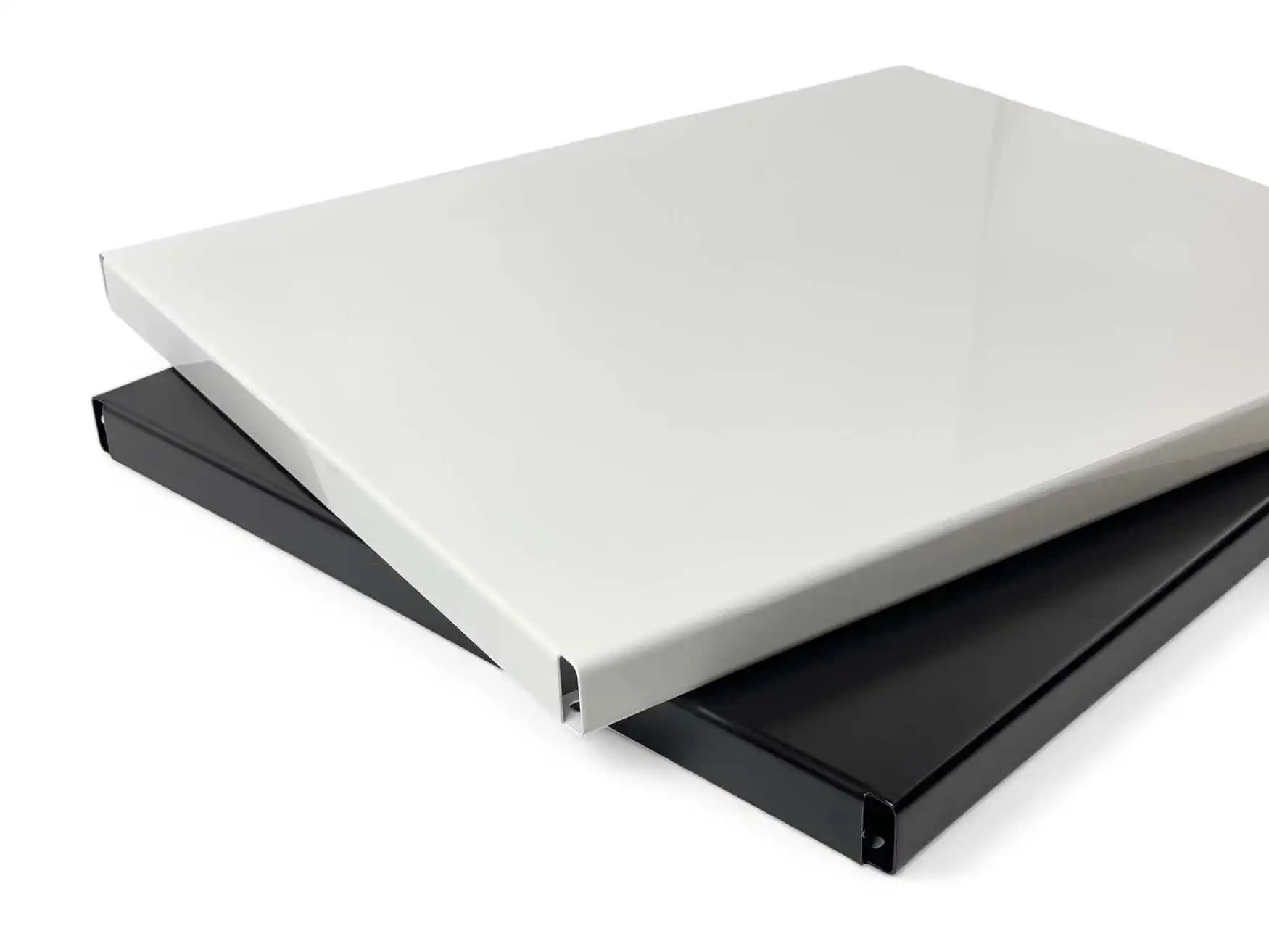 Metall-Regal mit 6 Blechböden weiß oder schwarz pulver-beschichtet 190x38 cm (Höhe x Tiefe) in verschiedenen Breiten